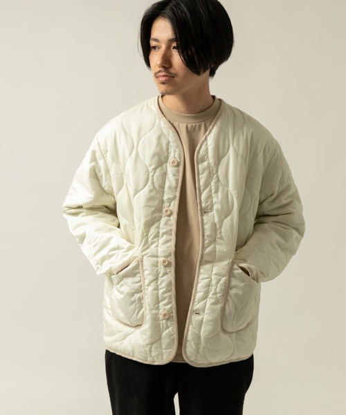 ITEMS URBANRESEARCH（アイテムズ アーバンリサーチ）の「瓢箪キルトブルゾン（ブルゾン・メンズ・ブラック/カーキ/アイボリー・MEDIUM/LARGE）」の4枚目の写真