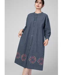 Design Tshirts Store graniph | スプレディングフラワーズ|エンブロイダリーシャツワンピース(シャツワンピース)