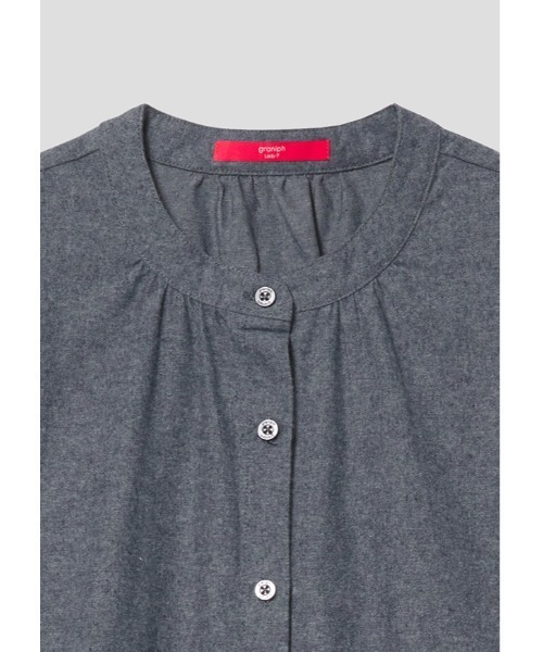 Design Tshirts Store graniph（デザイン　ティーシャツ　ストア　グラニフ）の「スプレディングフラワーズ｜エンブロイダリーシャツワンピース（シャツワンピース・レディース・ネイビー・FREE）」の5枚目の写真