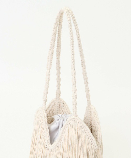 Laugoa（ラウゴア）の「LAUGOA PERK フリンジバッグ（トートバッグ・レディース・ブラック/オフホワイト・ONESIZE）」の9枚目の写真