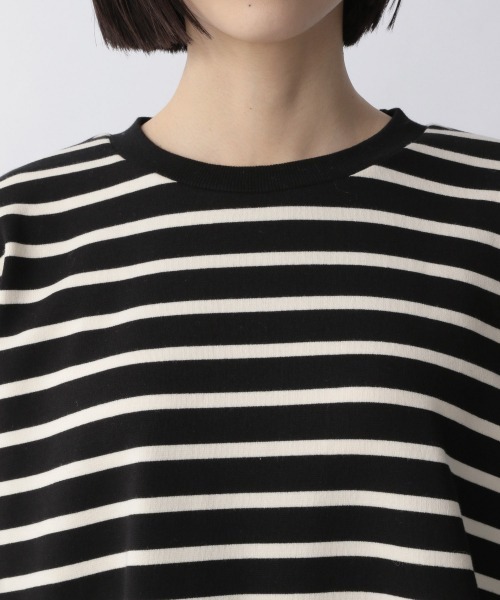 LOWRYS FARM（ローリーズファーム）の「ポンチボーダーチュニック　257973（Tシャツ/カットソー・レディース・ブラック/ダークブラウン/グリーン・FREE）」の11枚目の写真