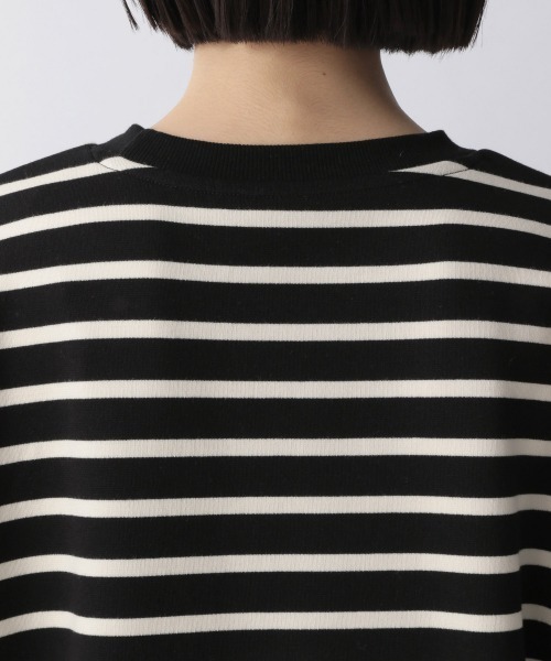 LOWRYS FARM（ローリーズファーム）の「ポンチボーダーチュニック　257973（Tシャツ/カットソー・レディース・ブラック/ダークブラウン/グリーン・FREE）」の9枚目の写真