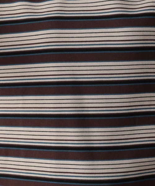 LOWRYS FARM（ローリーズファーム）の「ポンチボーダーチュニック　257973（Tシャツ/カットソー・レディース・ブラック/ダークブラウン/グリーン・FREE）」の16枚目の写真