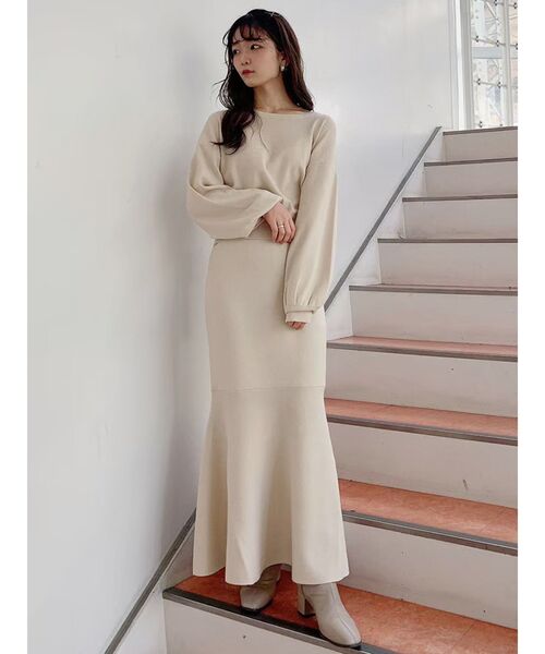 dazzlin（ダズリン）の「ヘムフレアニットスカート（スカート・レディース・ブラック/ベージュ/モカ・FREE）」の11枚目の写真