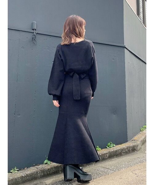 dazzlin（ダズリン）の「ヘムフレアニットスカート（スカート・レディース・ブラック/ベージュ/モカ・FREE）」の15枚目の写真