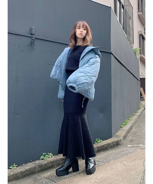 dazzlin（ダズリン）の「ヘムフレアニットスカート（スカート・レディース・ブラック/ベージュ/モカ・FREE）」の16枚目の写真