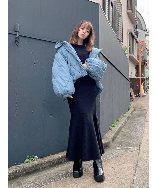 dazzlin（ダズリン）の「ヘムフレアニットスカート（スカート・レディース・ブラック/ベージュ/モカ・FREE）」の8枚目の写真