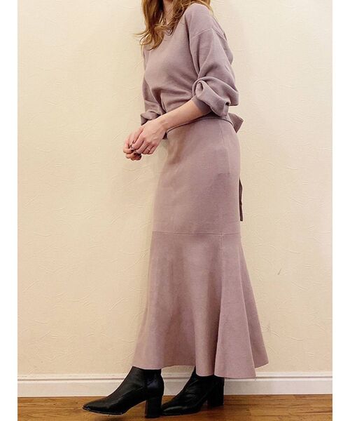 dazzlin（ダズリン）の「ヘムフレアニットスカート（スカート・レディース・ブラック/ベージュ/モカ・FREE）」の12枚目の写真