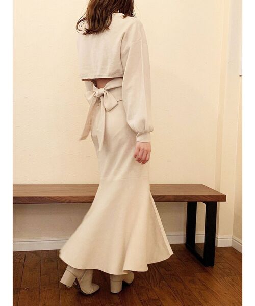 dazzlin（ダズリン）の「ヘムフレアニットスカート（スカート・レディース・ブラック/ベージュ/モカ・FREE）」の3枚目の写真