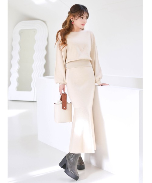 dazzlin（ダズリン）の「ヘムフレアニットスカート（スカート・レディース・ブラック/ベージュ/モカ・FREE）」の20枚目の写真