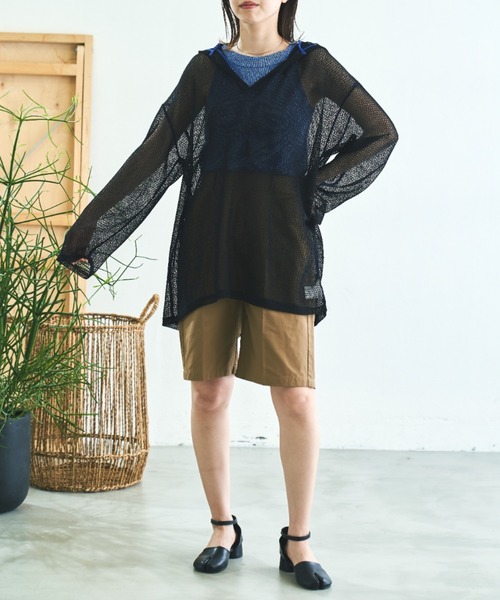 VACANCY（ヴァカンシー）の「メッシュパイピングパーカー（パーカー・レディース・ホワイト/ブラック・FREE）」の7枚目の写真