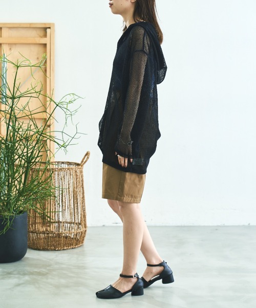 VACANCY（ヴァカンシー）の「メッシュパイピングパーカー（パーカー・レディース・ホワイト/ブラック・FREE）」の9枚目の写真