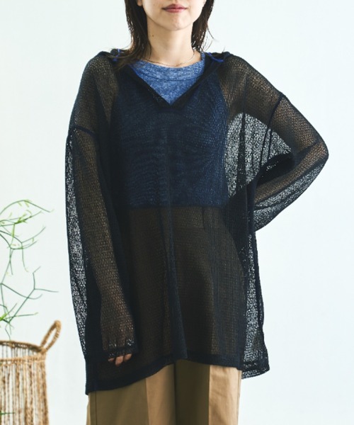 VACANCY（ヴァカンシー）の「メッシュパイピングパーカー（パーカー・レディース・ホワイト/ブラック・FREE）」の3枚目の写真