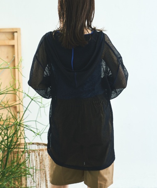 VACANCY（ヴァカンシー）の「メッシュパイピングパーカー（パーカー・レディース・ホワイト/ブラック・FREE）」の5枚目の写真