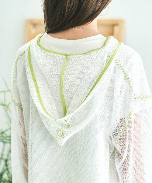 VACANCY（ヴァカンシー）の「メッシュパイピングパーカー（パーカー・レディース・ホワイト/ブラック・FREE）」の15枚目の写真