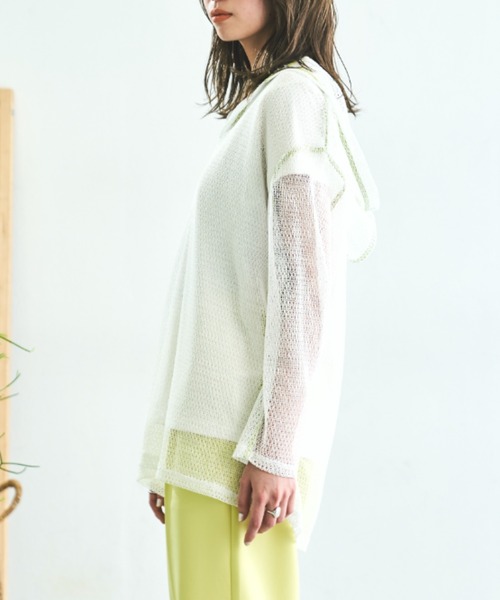 VACANCY（ヴァカンシー）の「メッシュパイピングパーカー（パーカー・レディース・ホワイト/ブラック・FREE）」の12枚目の写真