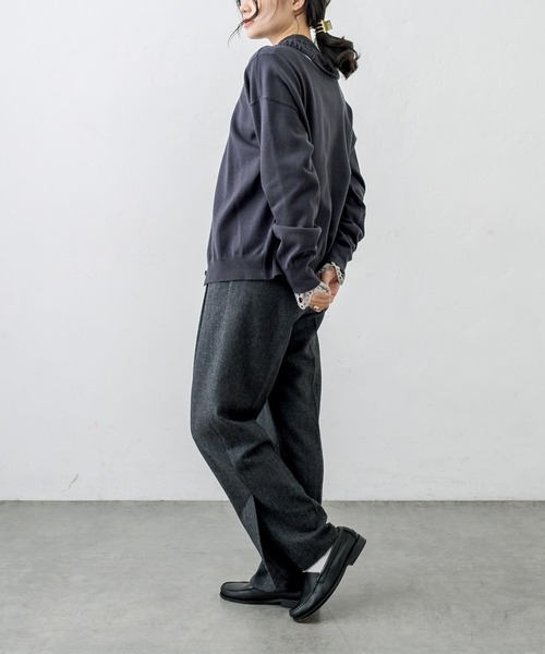 PUAL CE CIN（ピュアルセシン）の「すかし編み襟ニットプルオーバー（ニット/セーター・レディース・チャコールグレー/ブルーグレー/グレイッシュベージュ/ナチュラル・FREE）」の22枚目の写真