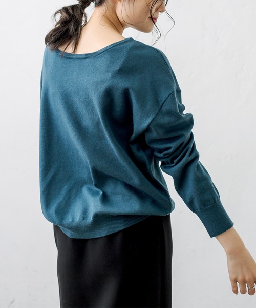 PUAL CE CIN（ピュアルセシン）の「すかし編み襟ニットプルオーバー（ニット/セーター・レディース・チャコールグレー/ブルーグレー/グレイッシュベージュ/ナチュラル・FREE）」の14枚目の写真