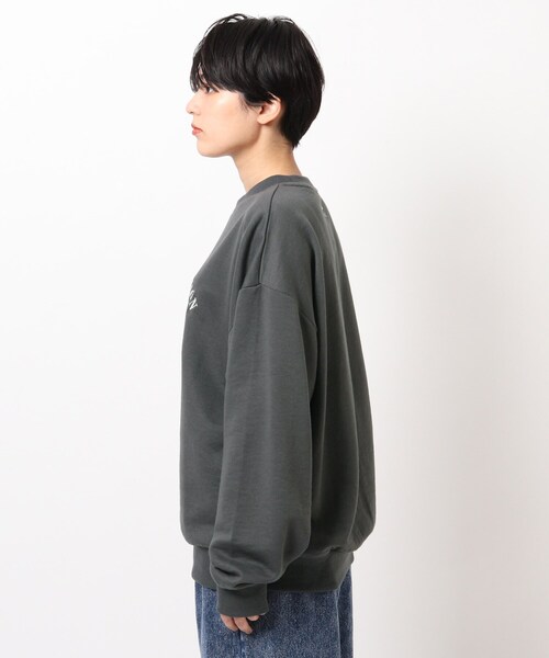 BASECONTROL(ベースコントロール)の「◆ビンテージ風 ドッグ刺繍 クルーネックスウェット トレーナー(スウェット・レディース・ブラック/アイボリー/ブルー系5・99)」の5枚目の写真