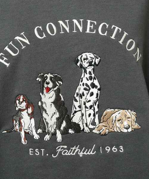 BASECONTROL(ベースコントロール)の「◆ビンテージ風 ドッグ刺繍 クルーネックスウェット トレーナー(スウェット・レディース・ブラック/アイボリー/ブルー系5・99)」の10枚目の写真