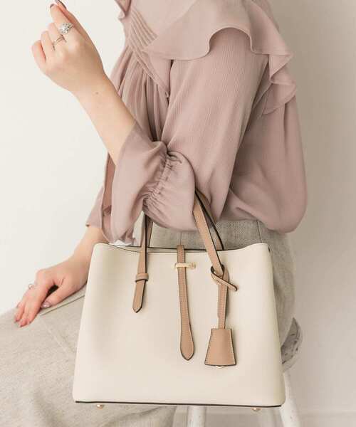 RODE SKO(ロデスコ)の「バイカラーミドルバッグ(トートバッグ・レディース・アイボリー/グレー系その他・ONE)」の10枚目の写真