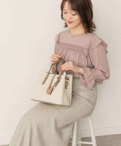 RODE SKO(ロデスコ)の「バイカラーミドルバッグ(トートバッグ・レディース・アイボリー/グレー系その他・ONE)」の12枚目の写真