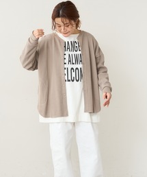 PUAL CE CIN（ピュアルセシン）の「ワッフル前あきロングスリーブ（Tシャツ/カットソー）」