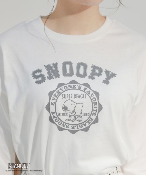 Honeys(ハニーズ)の「スヌーピー/Tシャツ(Tシャツ/カットソー・レディース・オフホワイト/イエロー/ブルー/ホワイト系その他/スミクロ・S/M/L)」の17枚目の写真