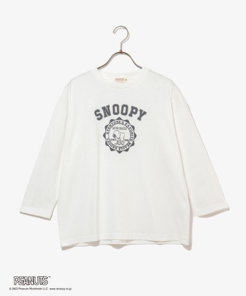 Honeys(ハニーズ)の「スヌーピー/Tシャツ(Tシャツ/カットソー・レディース・オフホワイト/イエロー/ブルー/ホワイト系その他/スミクロ・S/M/L)」の6枚目の写真