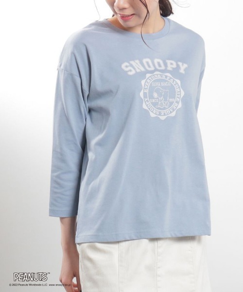 Honeys(ハニーズ)の「スヌーピー/Tシャツ(Tシャツ/カットソー・レディース・オフホワイト/イエロー/ブルー/ホワイト系その他/スミクロ・S/M/L)」の18枚目の写真