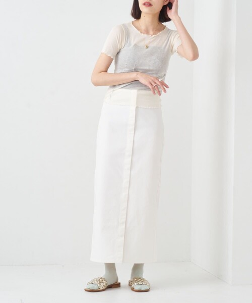 BASERANGE(ベースレンジ)の「Baserange/ベースレンジ AROOSTOOK TEE / シアーショートスリーブカットソー(Tシャツ/カットソー・レディース・ホワイト・S)」の7枚目の写真