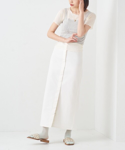 BASERANGE(ベースレンジ)の「Baserange/ベースレンジ AROOSTOOK TEE / シアーショートスリーブカットソー(Tシャツ/カットソー・レディース・ホワイト・S)」の8枚目の写真