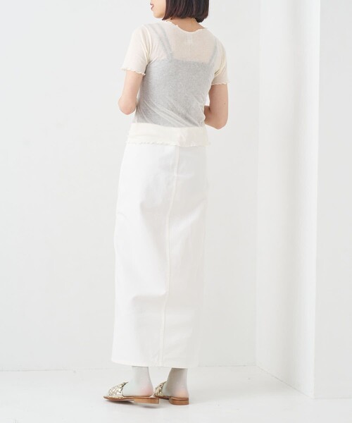 BASERANGE(ベースレンジ)の「Baserange/ベースレンジ AROOSTOOK TEE / シアーショートスリーブカットソー(Tシャツ/カットソー・レディース・ホワイト・S)」の10枚目の写真