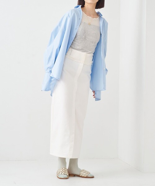 BASERANGE(ベースレンジ)の「Baserange/ベースレンジ AROOSTOOK TEE / シアーショートスリーブカットソー(Tシャツ/カットソー・レディース・ホワイト・S)」の13枚目の写真
