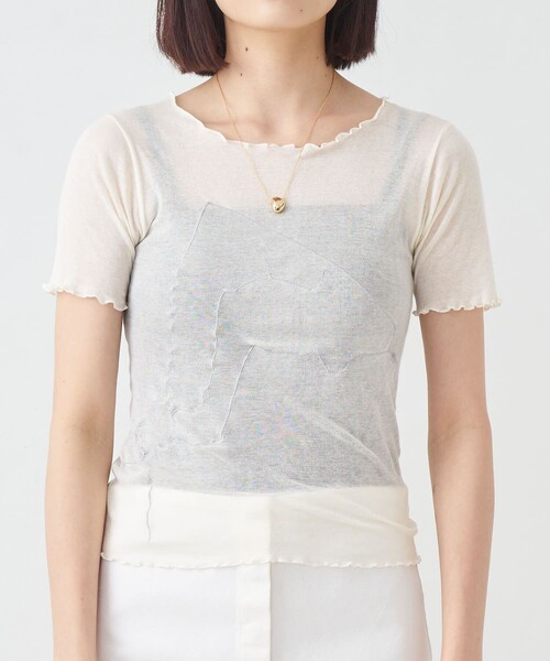BASERANGE(ベースレンジ)の「Baserange/ベースレンジ AROOSTOOK TEE / シアーショートスリーブカットソー(Tシャツ/カットソー・レディース・ホワイト・S)」の14枚目の写真