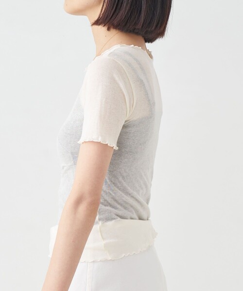 BASERANGE(ベースレンジ)の「Baserange/ベースレンジ AROOSTOOK TEE / シアーショートスリーブカットソー(Tシャツ/カットソー・レディース・ホワイト・S)」の15枚目の写真
