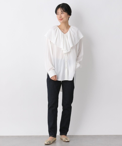 LEPSIM（レプシィム）の「デザインカラーブラウス　262578（シャツ/ブラウス・レディース・グレー/オフホワイト・FREE）」の9枚目の写真