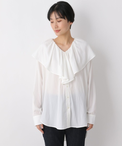 LEPSIM（レプシィム）の「デザインカラーブラウス　262578（シャツ/ブラウス・レディース・グレー/オフホワイト・FREE）」の12枚目の写真