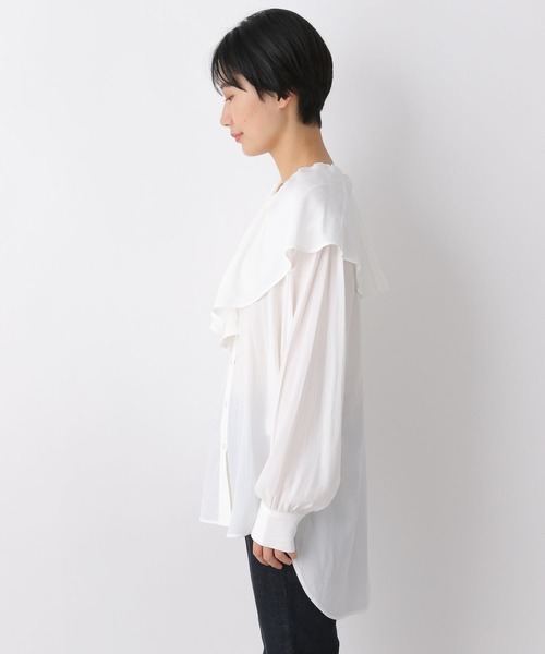 LEPSIM（レプシィム）の「デザインカラーブラウス　262578（シャツ/ブラウス・レディース・グレー/オフホワイト・FREE）」の5枚目の写真