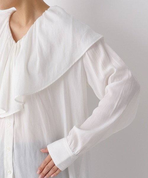 LEPSIM（レプシィム）の「デザインカラーブラウス　262578（シャツ/ブラウス・レディース・グレー/オフホワイト・FREE）」の3枚目の写真