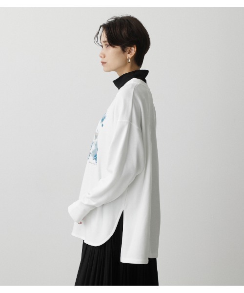 AZUL by moussy（アズールバイマウジー）の「MARBLE BOXPRINT SWEAT/マーブルボックスプリントスウェット（スウェット・レディース・オフホワイト/ライトベージュ・FREE）」の9枚目の写真