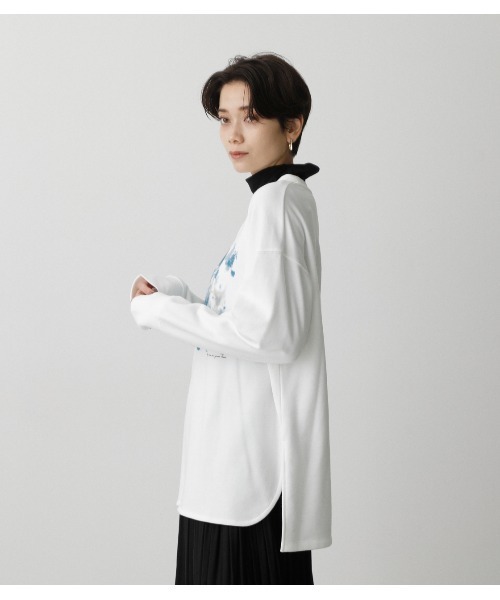 AZUL by moussy（アズールバイマウジー）の「MARBLE BOXPRINT SWEAT/マーブルボックスプリントスウェット（スウェット・レディース・オフホワイト/ライトベージュ・FREE）」の6枚目の写真