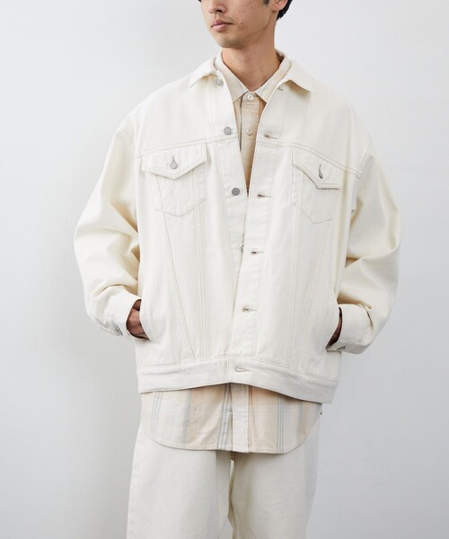 FREAK'S STORE(フリークスストア)の「FREAK'S STORE/フリークスストア STANDARD DENIM JACKET/スタンダード デニムジャケット(デニムジャケット・メンズ・ホワイト/ネイビー・MEDIUM/LARGE)」の15枚目の写真