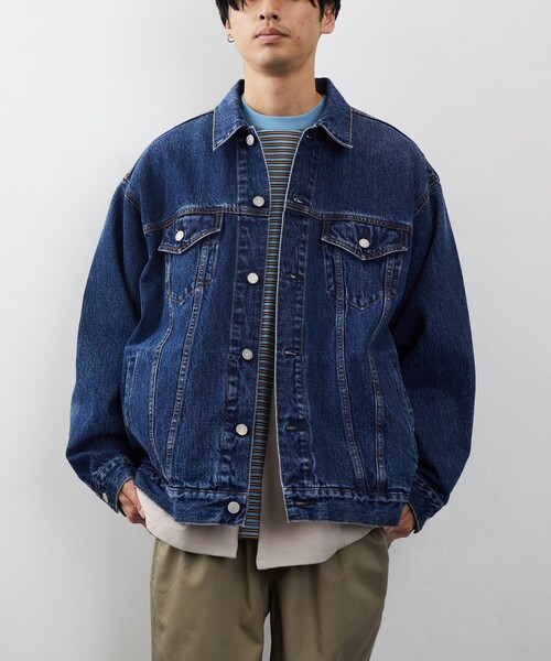 FREAK'S STORE(フリークスストア)の「FREAK'S STORE/フリークスストア STANDARD DENIM JACKET/スタンダード デニムジャケット(デニムジャケット・メンズ・ホワイト/ネイビー・MEDIUM/LARGE)」の3枚目の写真