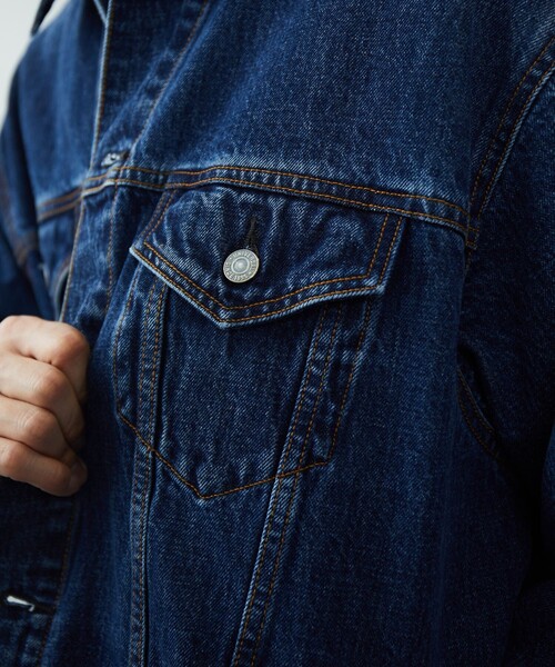 FREAK'S STORE(フリークスストア)の「FREAK'S STORE/フリークスストア STANDARD DENIM JACKET/スタンダード デニムジャケット(デニムジャケット・メンズ・ホワイト/ネイビー・MEDIUM/LARGE)」の5枚目の写真