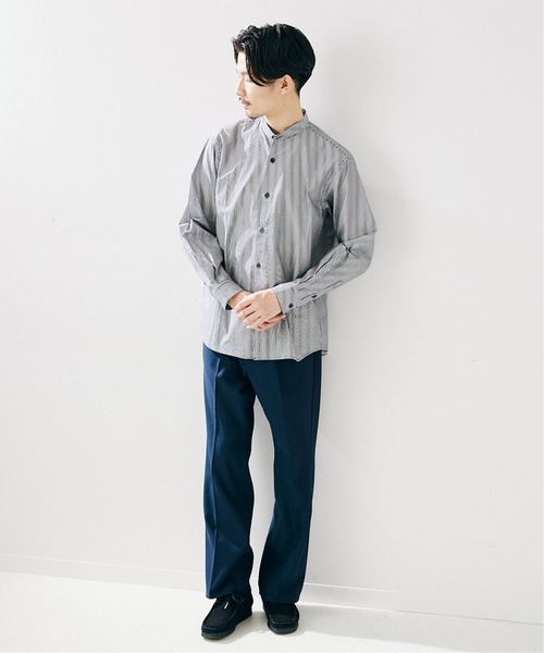 417 EDIFICE（フォーワンセブンエディフィス）の「WEB限定【シャツ+カットソーの2点セット】ストライプノーカラー / Tシャツ（シャツ/ブラウス・メンズ・ブラック/ネイビー・X-LARGE/SMALL/MEDIUM/LARGE）」の17枚目の写真