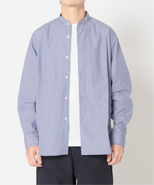 417 EDIFICE（フォーワンセブンエディフィス）の「WEB限定【シャツ+カットソーの2点セット】ストライプノーカラー / Tシャツ（シャツ/ブラウス・メンズ・ブラック/ネイビー・X-LARGE/SMALL/MEDIUM/LARGE）」の10枚目の写真