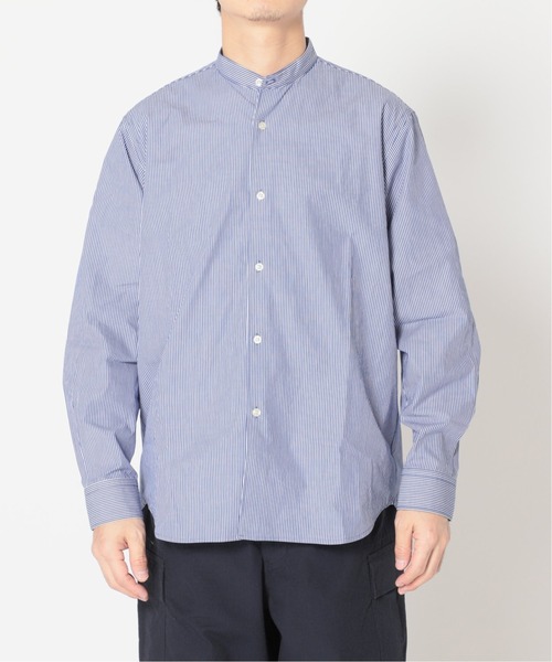 417 EDIFICE（フォーワンセブンエディフィス）の「WEB限定【シャツ+カットソーの2点セット】ストライプノーカラー / Tシャツ（シャツ/ブラウス・メンズ・ブラック/ネイビー・X-LARGE/SMALL/MEDIUM/LARGE）」の18枚目の写真