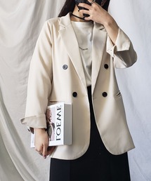 me+em select | 袖ロールアップダブルテーラードジャケット(テーラードジャケット)