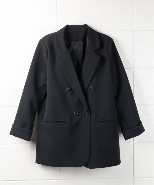 9color 】袖ロールアップダブルテーラードジャケット（テーラード